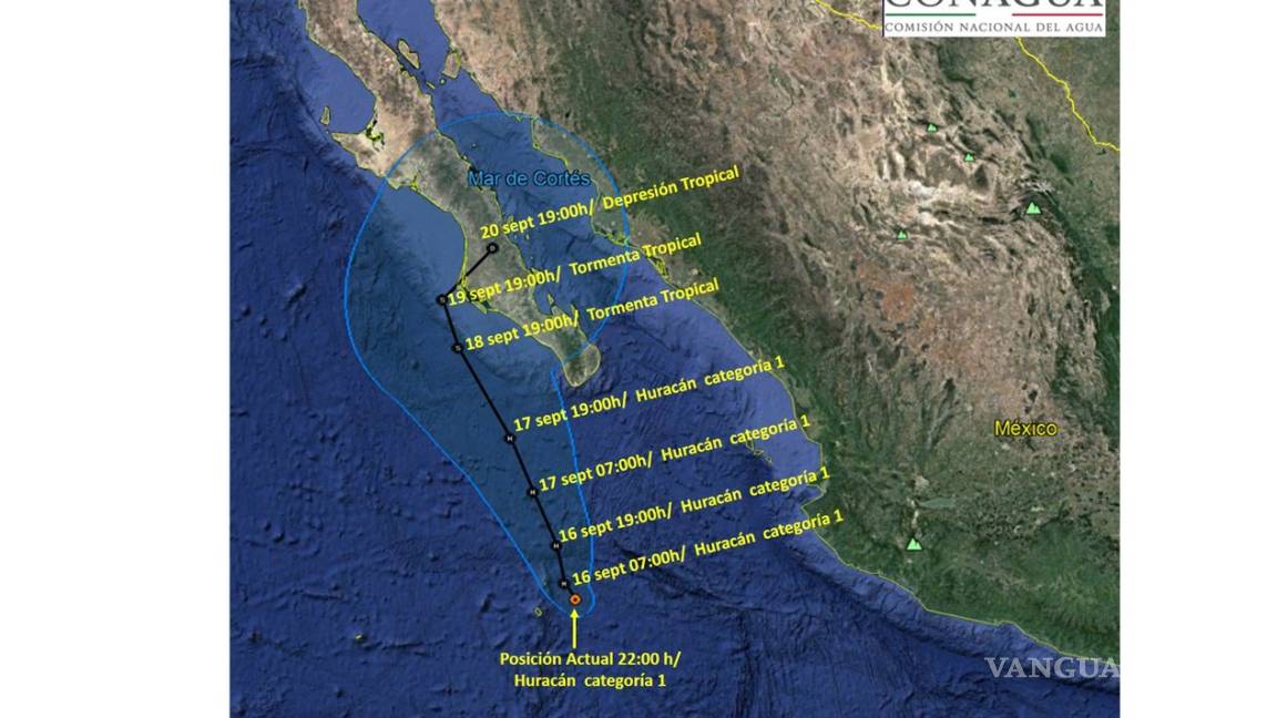 Huracán Norma, estacionado en el Pacífico, causa lluvias en Baja California