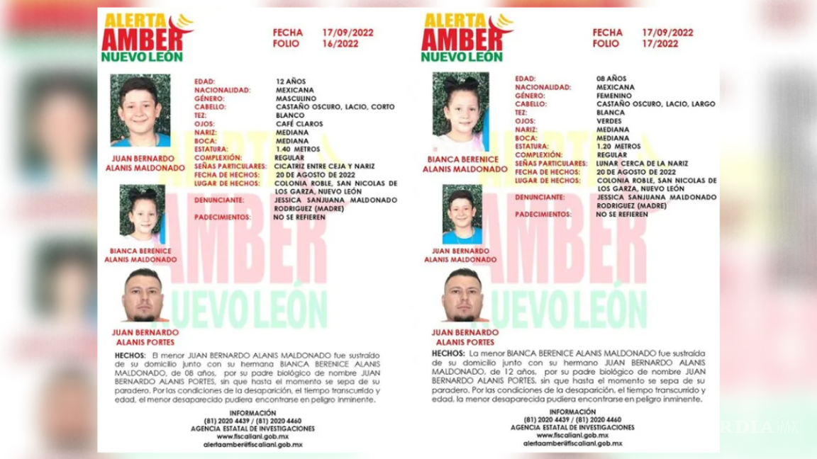 Activan Alerta Amber tras desaparición de dos hermanos en Nuevo León