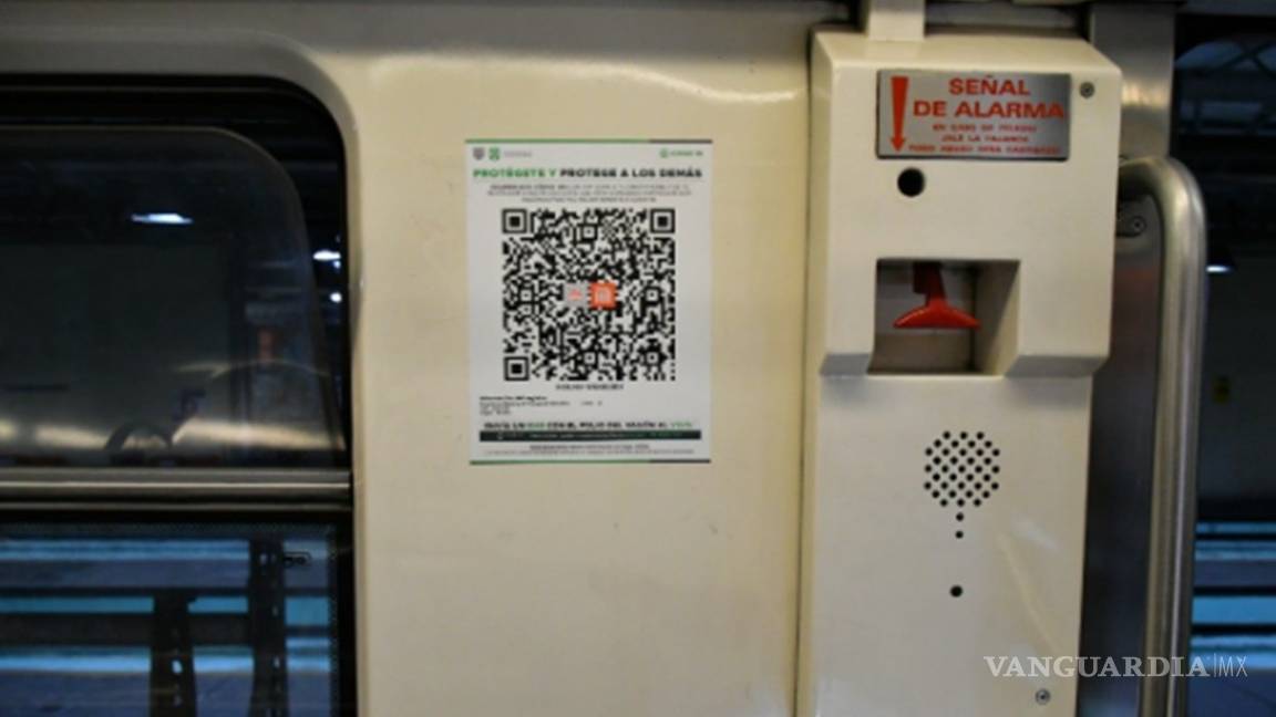 Colocan códigos QR al interior de trenes de la Línea 2 del Metro CDMX