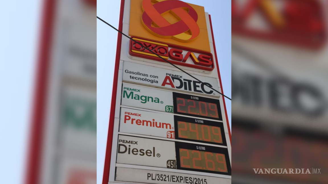 Saltillo: gasolina regular llega a $22.09 el litro; premium, hasta $24.19