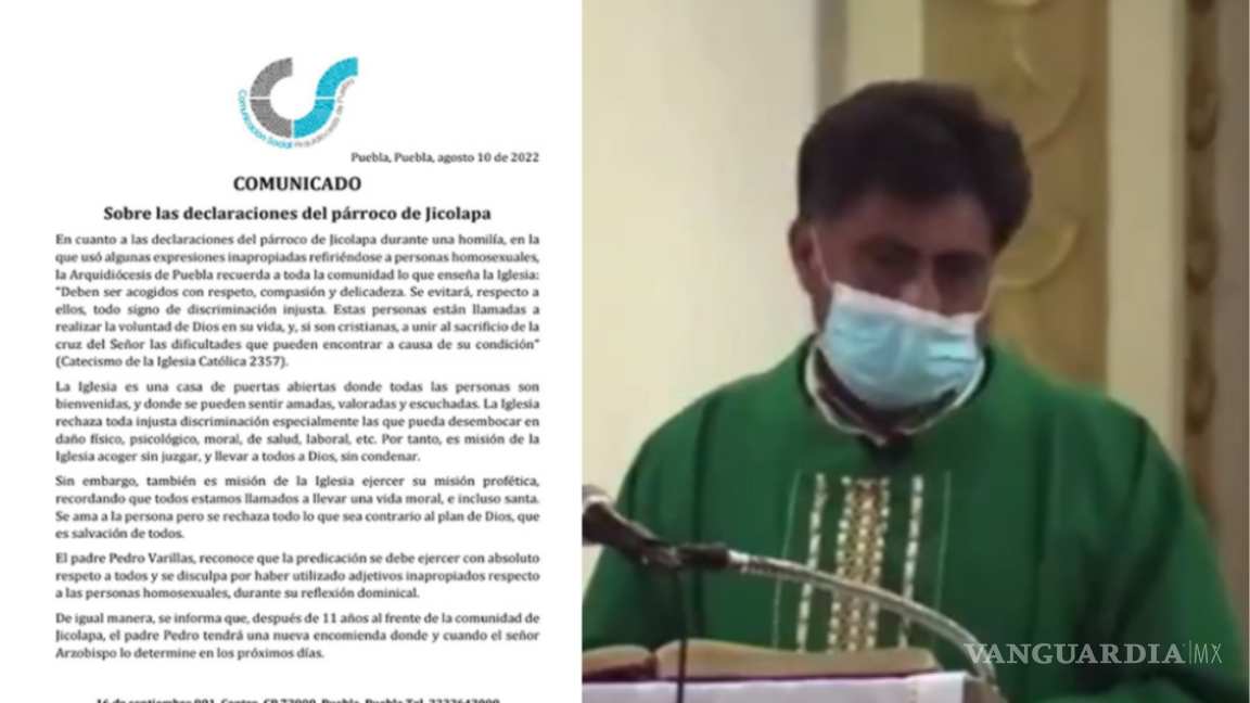 Remueven a sacerdote de Puebla por criticar a comunidad LGBT+ en plena misa