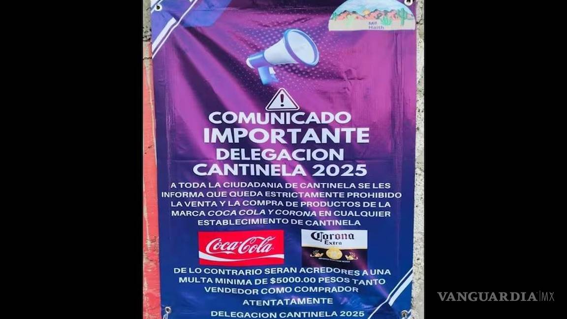 $!Prohíben consumo de productos Coca-Cola y Corona en Comunidad de Hidalgo; aplicarán multas desde 5 mil pesos