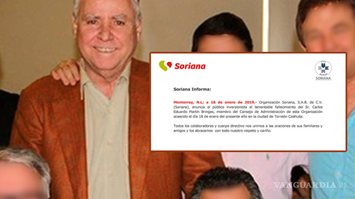 Soriana confirma muerte de Carlos Eduardo Martín Bringas en Coahuila