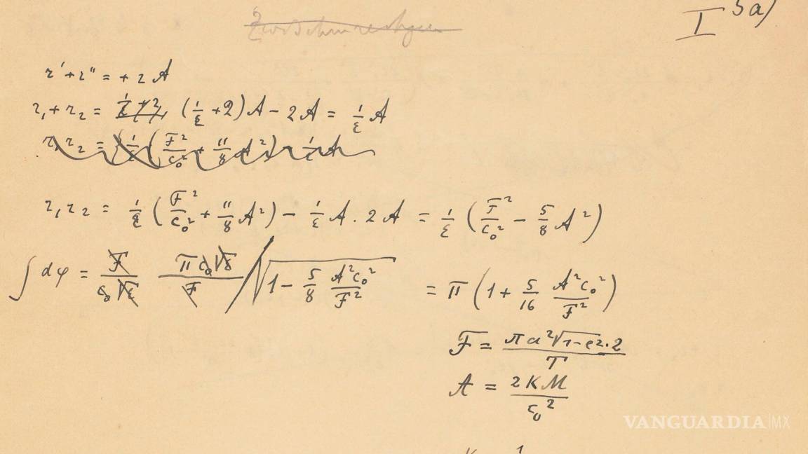 Subastan un manuscrito de Einstein sobre la teoría de la relatividad