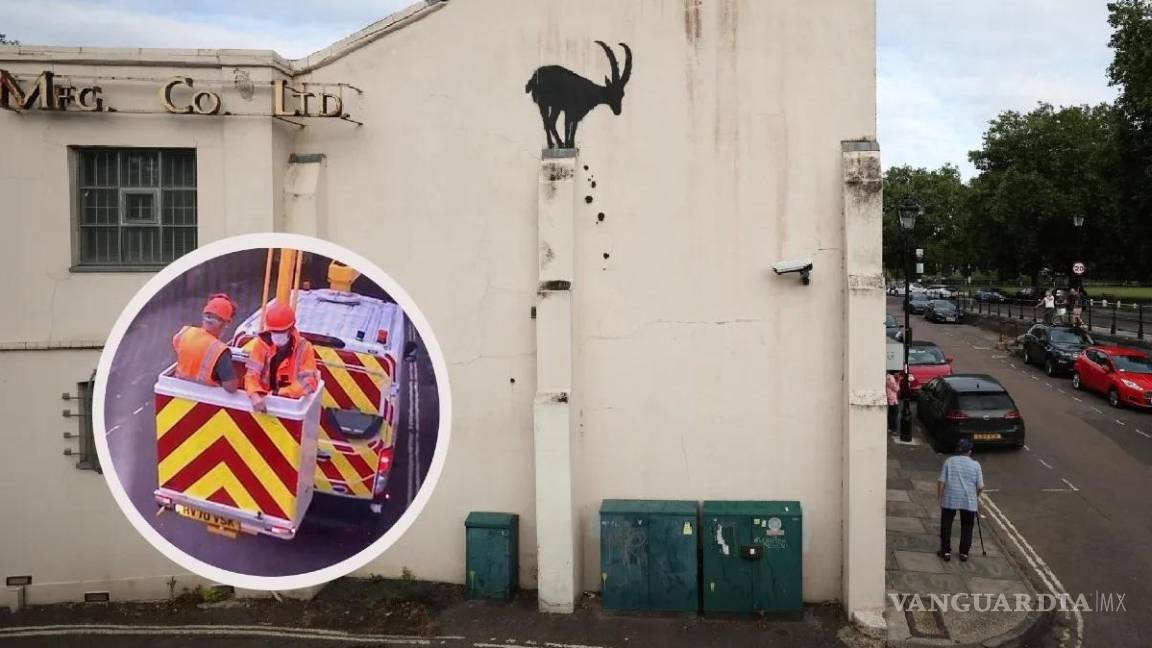 Captan en video a Banksy mientras pintaba su más reciente obra en Londres