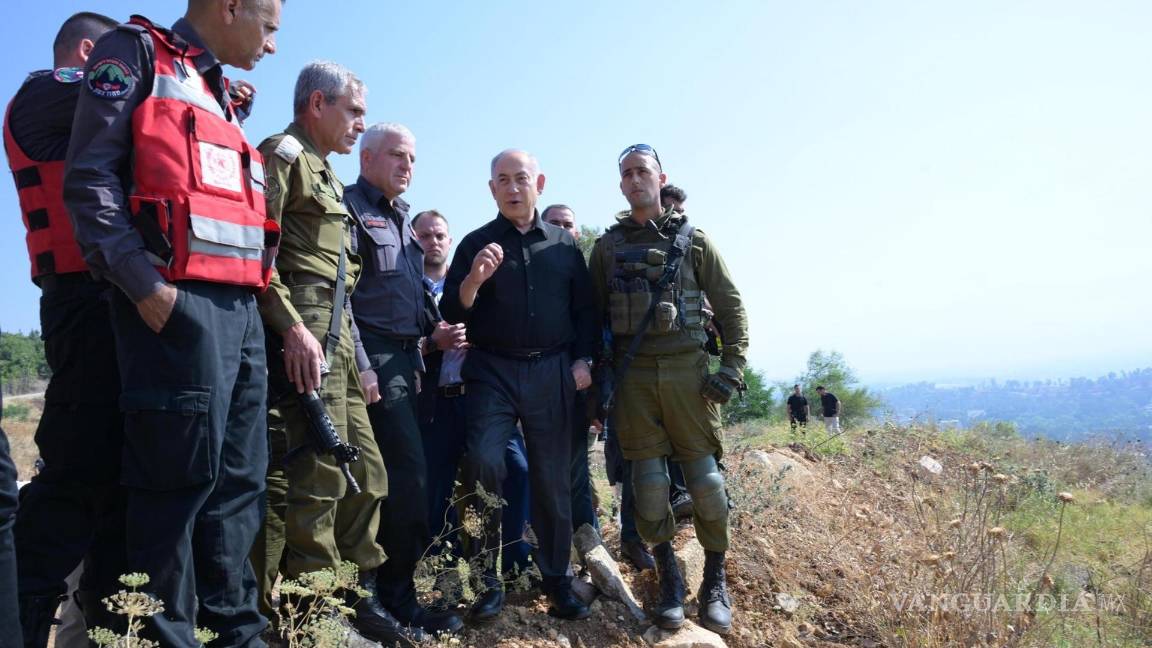 $!Estamos preparados para una acción muy fuerte en el norte, aseguró el primer ministro israelí, Benjamín Netanyahu, en una vista a las tropas.