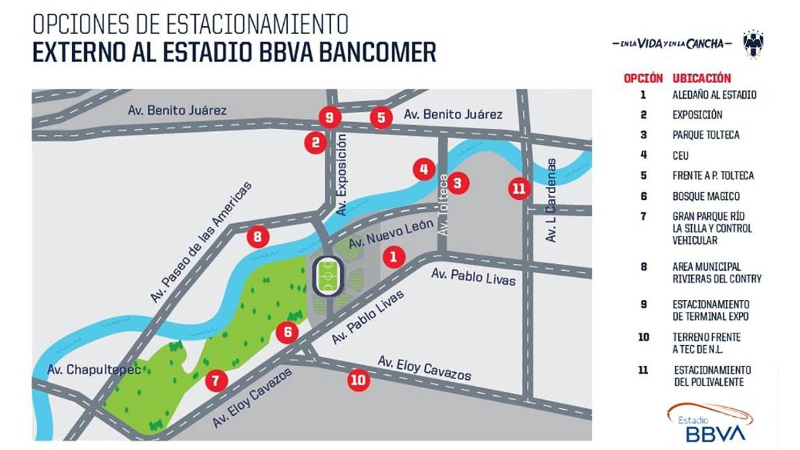$!Estas son las opciones de estacionamiento alrededor del recinto.
