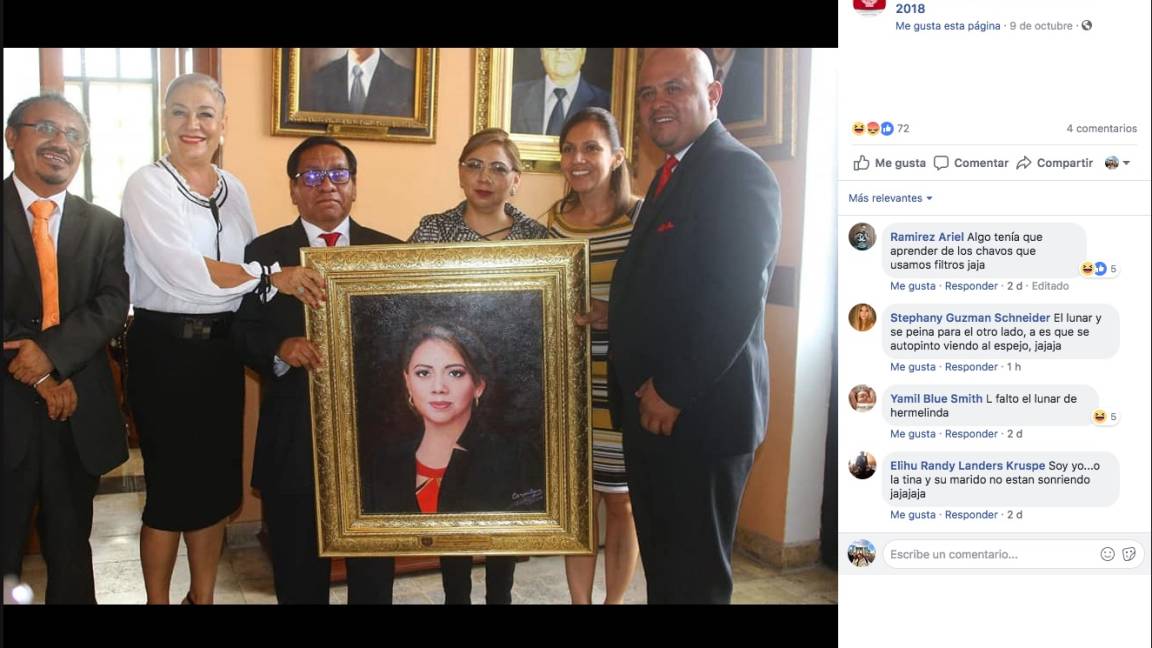 $!Le dan 'manota de gato' a retrato de alcaldesa de Tehuacán... se exceden con el retoque y genera burlas