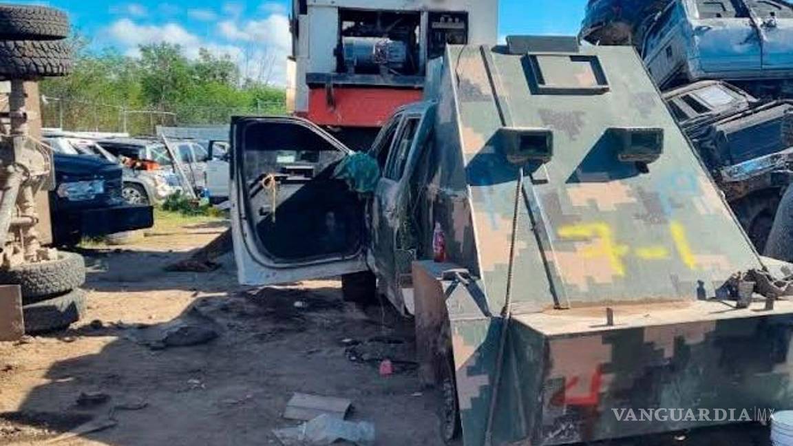 $!Fueron destruidos 20 ‘monstruos’ decomisados a cárteles en Tamaulipas