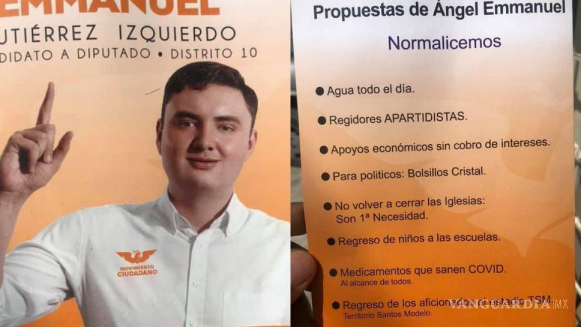 Candidato de MC en Torreón promete cura vs COVID-19 y regreso a estadios