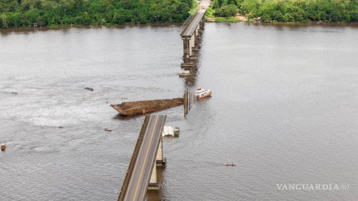 Buscan a desaparecidos tras caída de puente en Brasil