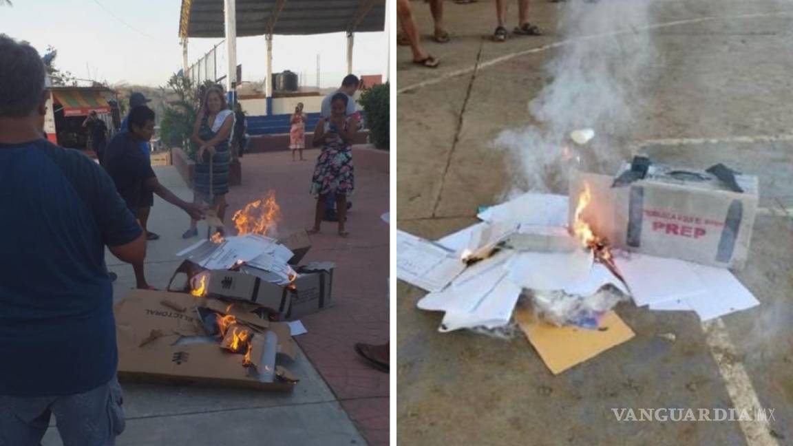 Elecciones: Pobladores de Oaxaca quemaron casillas y boletas electorales para exigir apoyo por huracán Agatha (video)