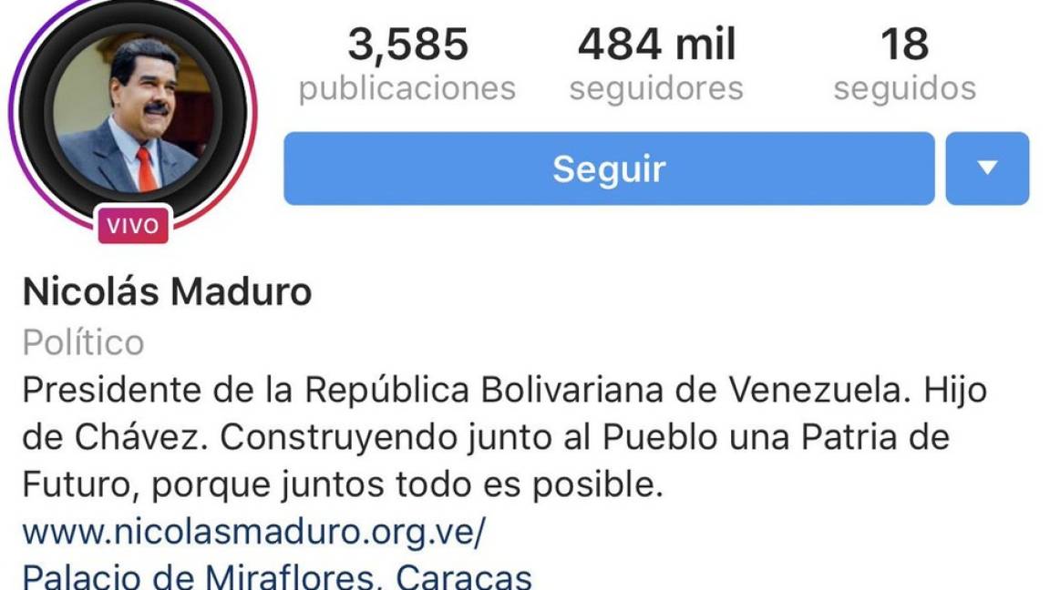 Instagram y Facebook retiran verificación a cuentas de Nicolás Maduro