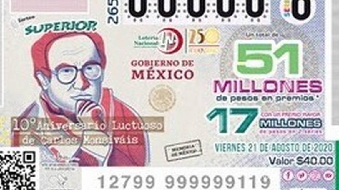 Develan billete de lotería de Carlos Monsiváis