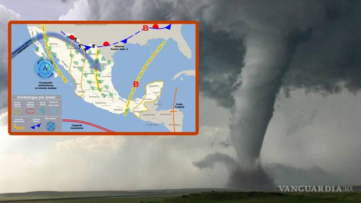 Alerta por Frente Frío 3... azotará a México con tornados, fuertes lluvias y tormentas en estos estados