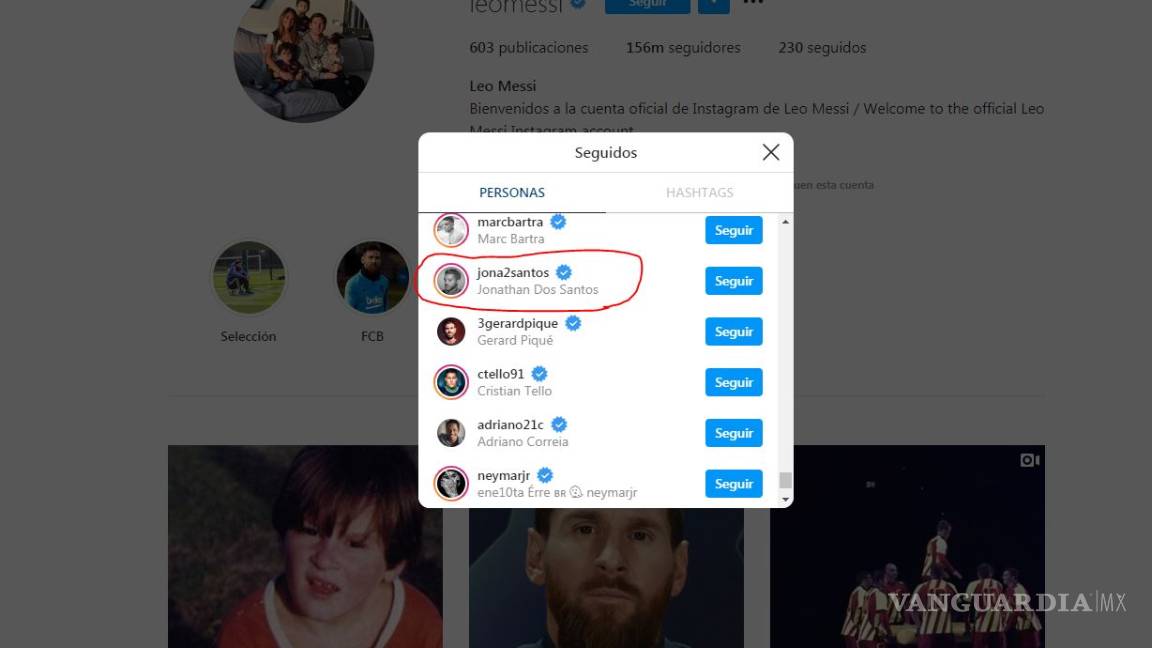 $!¿Quién es el único mexicano que sigue Lionel Messi en Instagram?