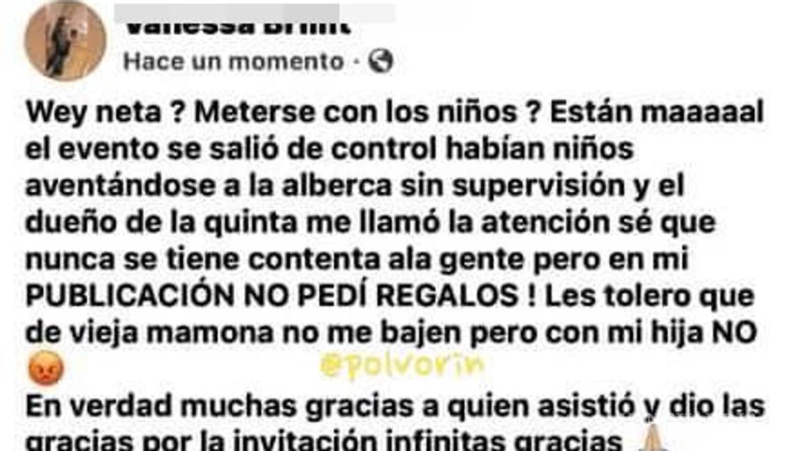 $!Joven de Monterrey invita por Facebook a fiesta infantil; corre a invitados, y vende los regalos de su hija en Marketplace