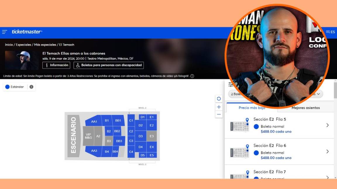 $!La cuenta oficial de ‘El Temach’ solo tiene un evento en agenda para la Ciudad de México.