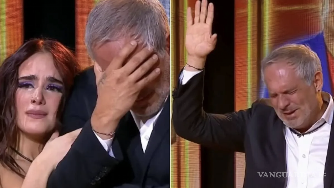 $!Tras recibir un conmovedor mensaje de sus hijos, el actor se mostró visiblemente afectado, llorando y pidiendo abandonar la competencia.