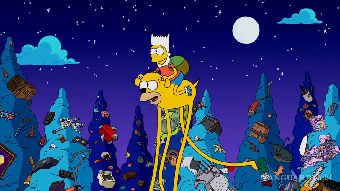 Los Simpson abren temporada 28 al estilo de Hora de Aventura