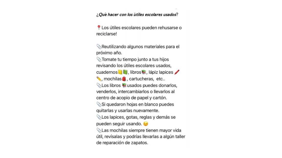 $!Para asegurar el ahorro, madres de familia exhortaron a reciclar y donar los útiles escolares que ya no usen los niños.