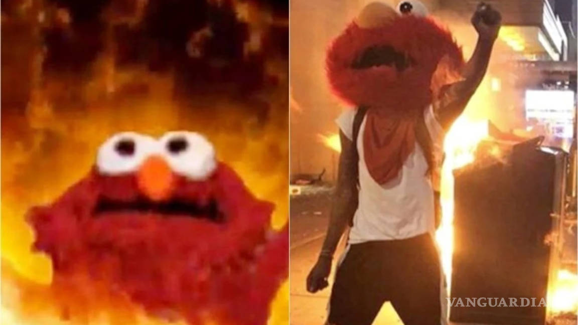 Del meme a la vida real... Elmo en llamas se suma a las protestas por el asesinato de George Floyd (fotos)