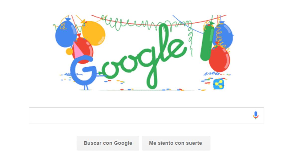 Aniversario de Google: buscador celebra 18 años con este doodle
