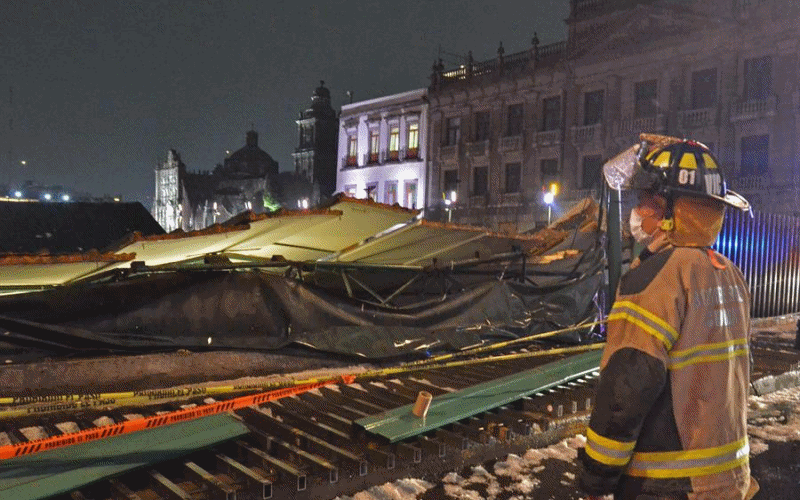 $!Tlaloc deja caer toda su furia contra el Templo Mayor con fuerte aguacero y granizada (fotos)