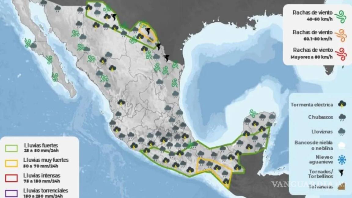 $!El ingreso de humedad del Océano Pacífico generará chubascos y lluvias fuertes en el Valle de México