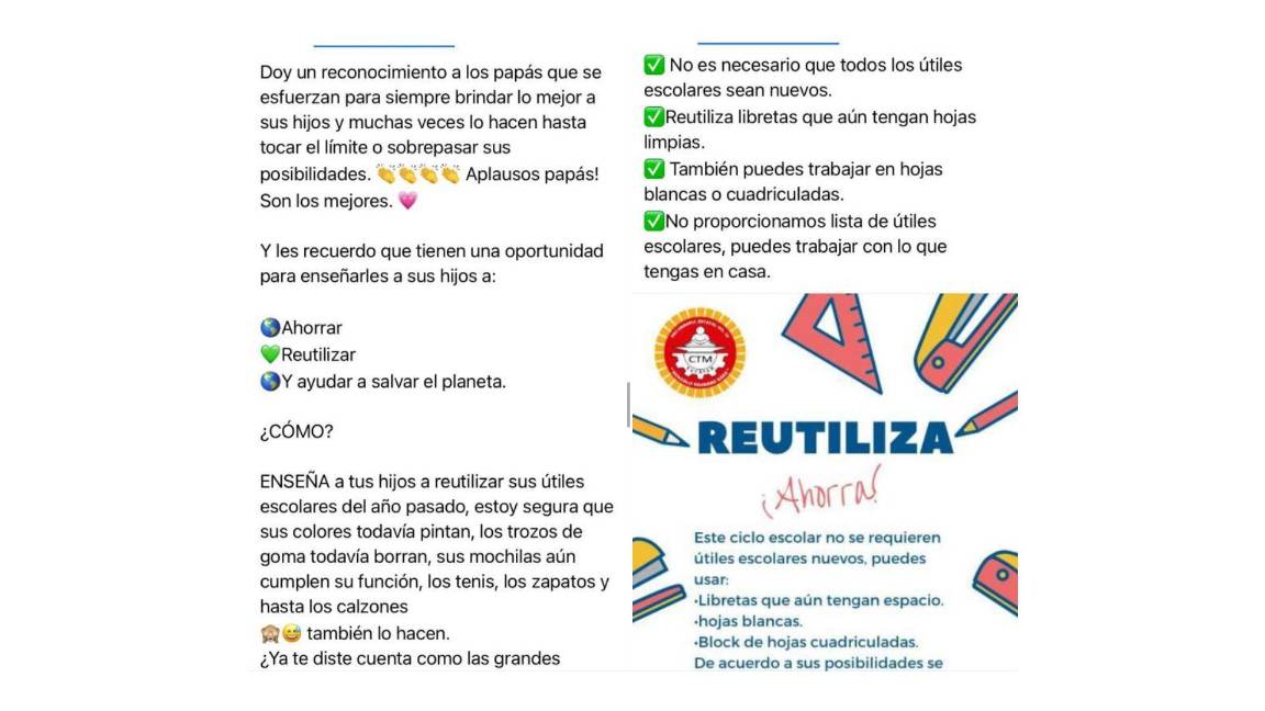 $!La maestras y madres de familia invitaron a revisar qué materiales de escuela pueden ser reutilizados.