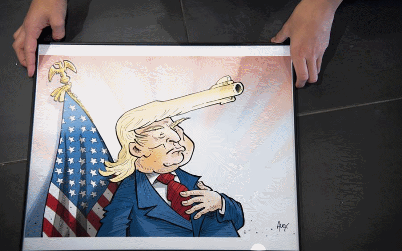 $!Ridiculizan la reelección de Donald Trump en la exposición "Se perfila para la Casa Blanca" (fotos)