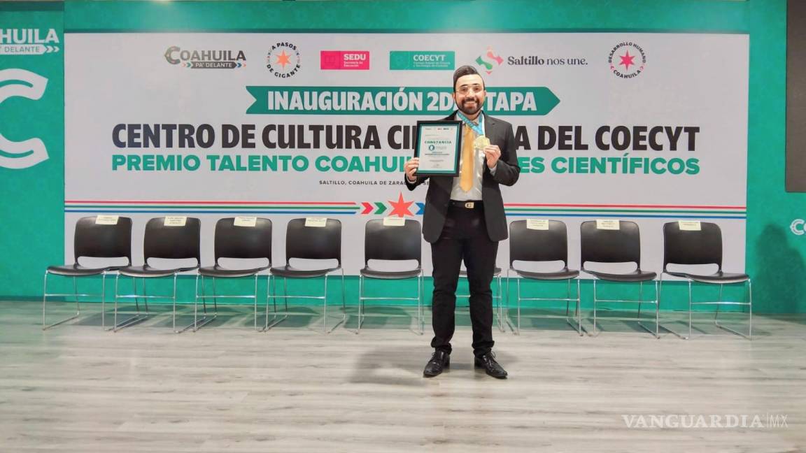 ¡Aplausos! Gana egresado de Ciencias Químicas Premio Talento Coahuila Científicos 2024