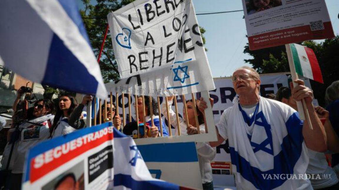 $!Marchan en pro de Israel en México, piden que Hamás libere a mexicanos rehenes