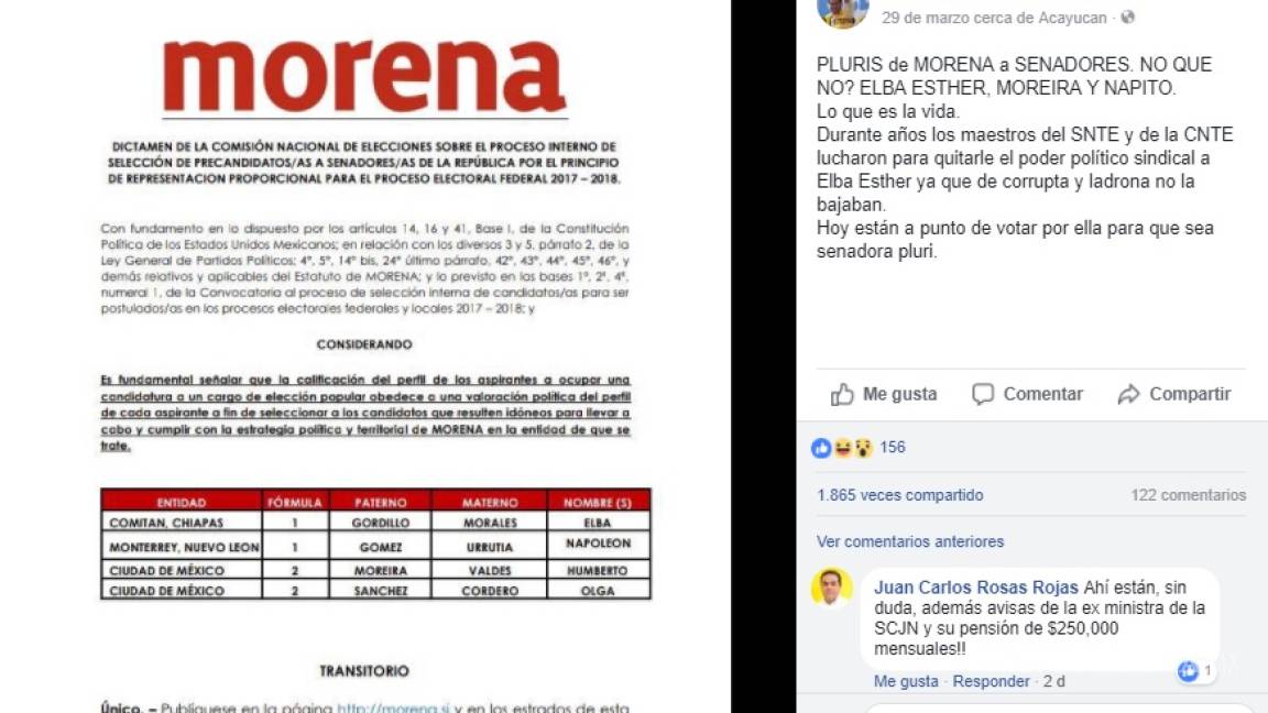 Falso, Gordillo no es candidata de Morena
