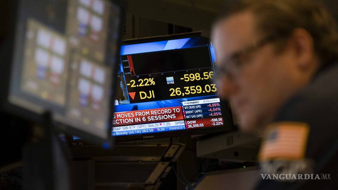 Wall Street se desploma ante coronavirus; Dow Jones registra caída récord