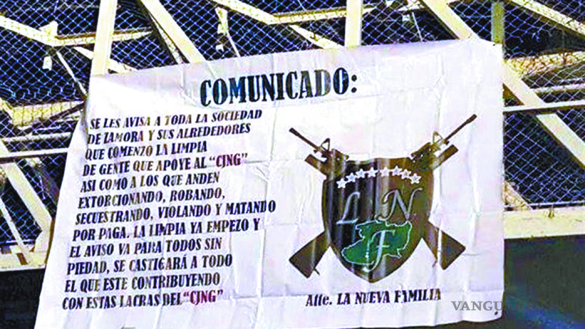Con mantas anuncian ‘nacimiento’ de cártel en Michoacán