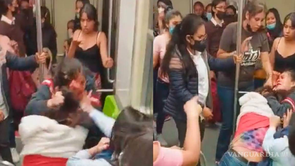 Tremenda pelea entre mujeres en vagón del Metro en CDMX (video)