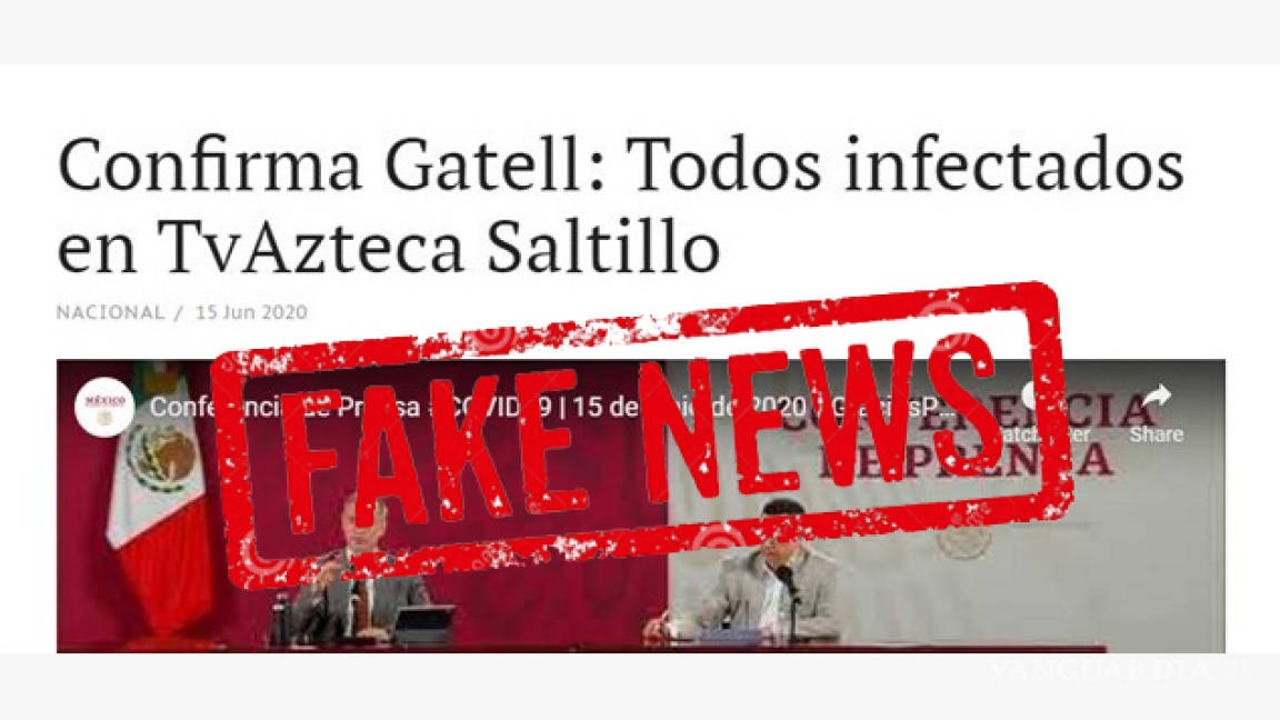 Falso que Vanguardia informara sobre brote de COVID-19 en otra televisora de Saltillo
