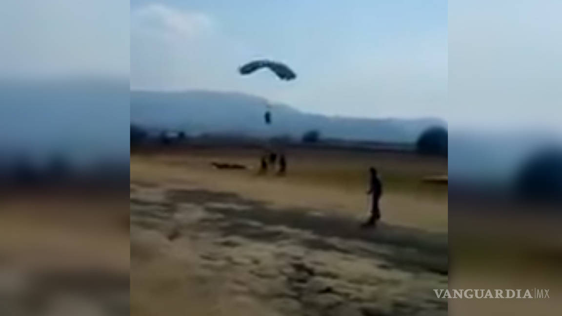 Dan a conocer video del accidente en paracaídas en Tequesquitengo