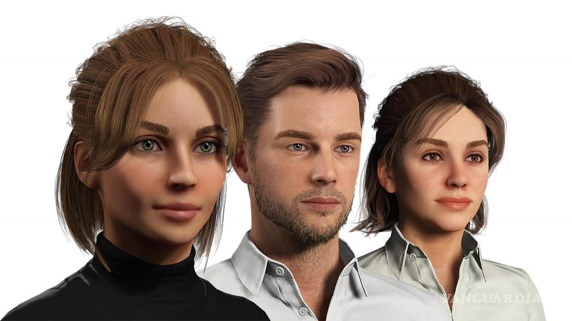 $!Tres 'humanos digitales' mirando lateralmente.