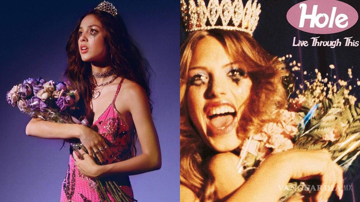 $!Courtney Love, sin embargo, sintió todo lo contrario, acusando a Rodrigo de copiar la portada del álbum de 1994 de su banda Hole “Live Through This”.