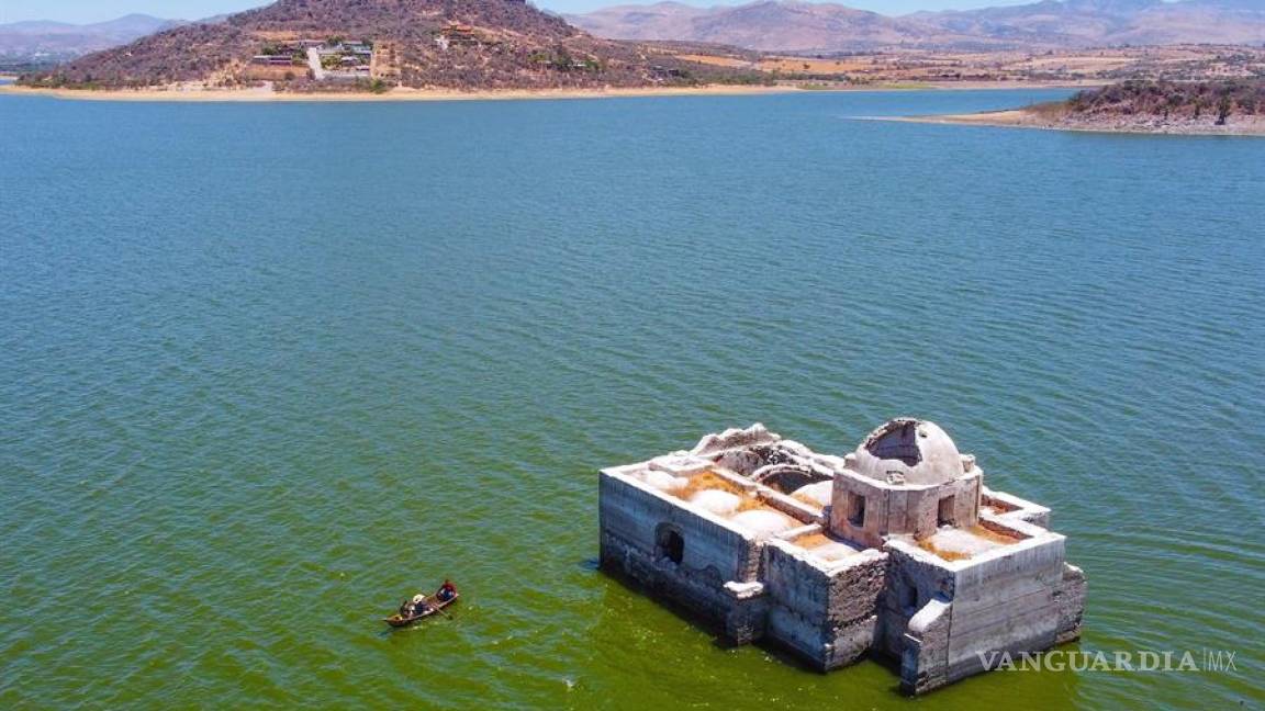 La sequía en Guanajuato pone al descubierto el Templo de la Virgen de los Dolores