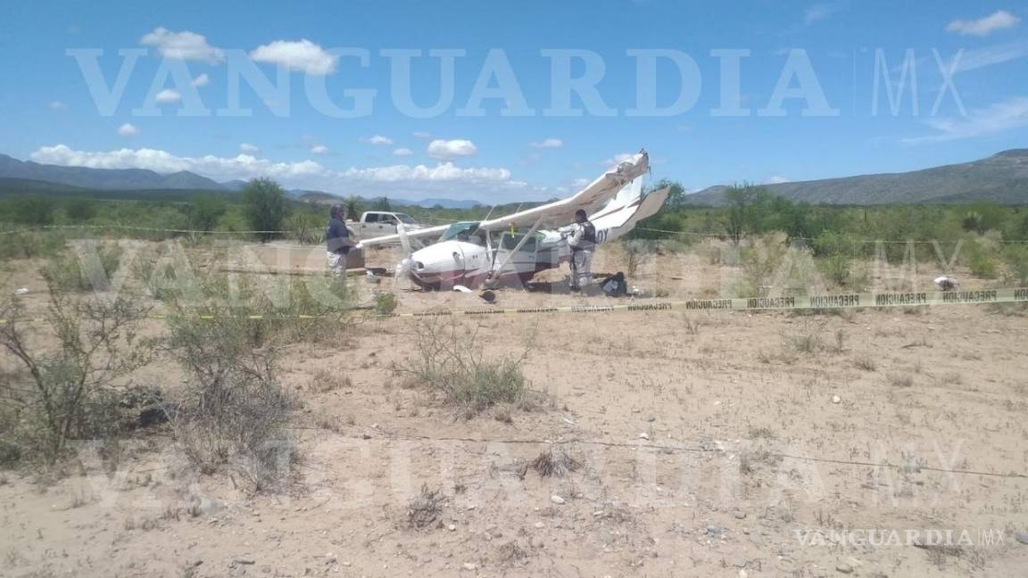 Avioneta aterriza de emergencia en Castaños por fallas en el motor