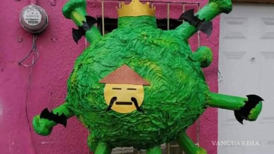 ¡Llévela, llévela! En Reynosa crearon la piñata del coronavirus