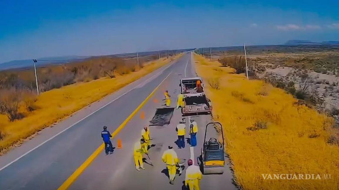 $!La SICT reparó 3 mil 309 baches en la red carretera federal libre de peaje en Coahuila, como parte del programa “Bachetón”.
