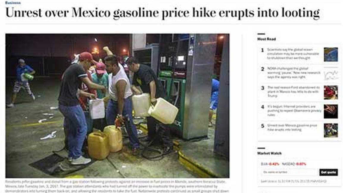 $!Así informan medios internacionales sobre gasolinazo y saqueos en México