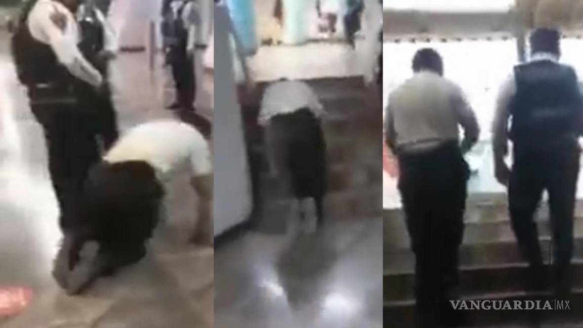 ¡Milagro!, policía retira a ‘discapacitado’ que pedía dinero en el Metro... y sale caminando (video)