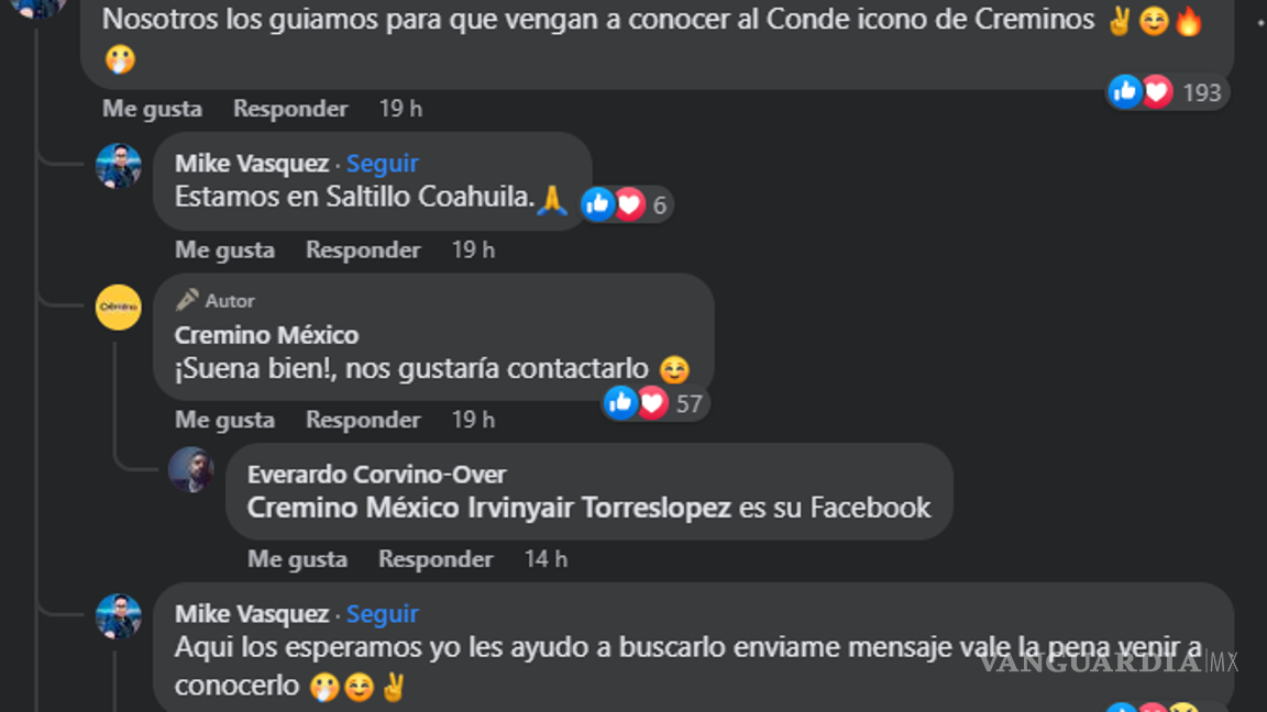$!Tanta fue la insistencia, que el Community Manager de Cremino mostró interés.