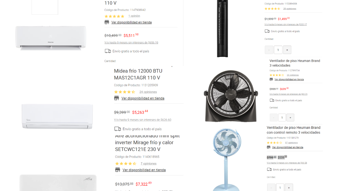 $!Coppel, Walmart y Liverpool... Estos son los aires acondicionados y ventiladores con mejor oferta por Hot Sale en línea