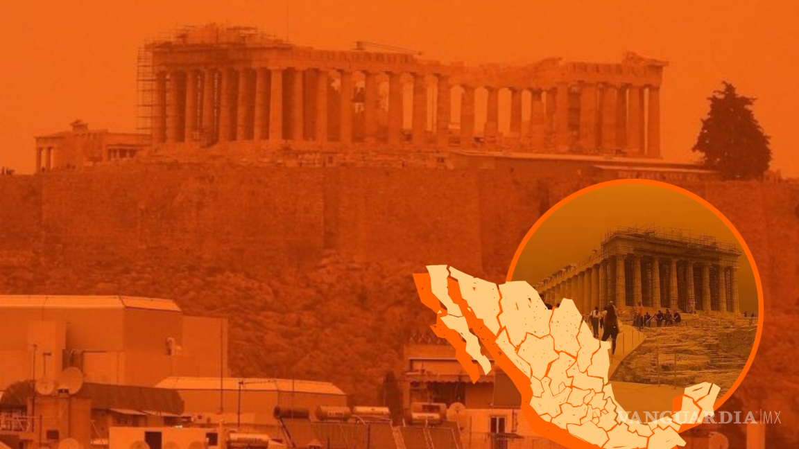 Polvo del Sahara cubre en un manto rojo a Atenas, ¿Cuándo podría llegar a México? (video)